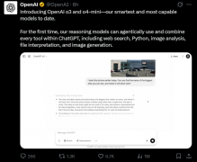 <b>OpenAIo3/o4-mini能同时、图像和音频</b>